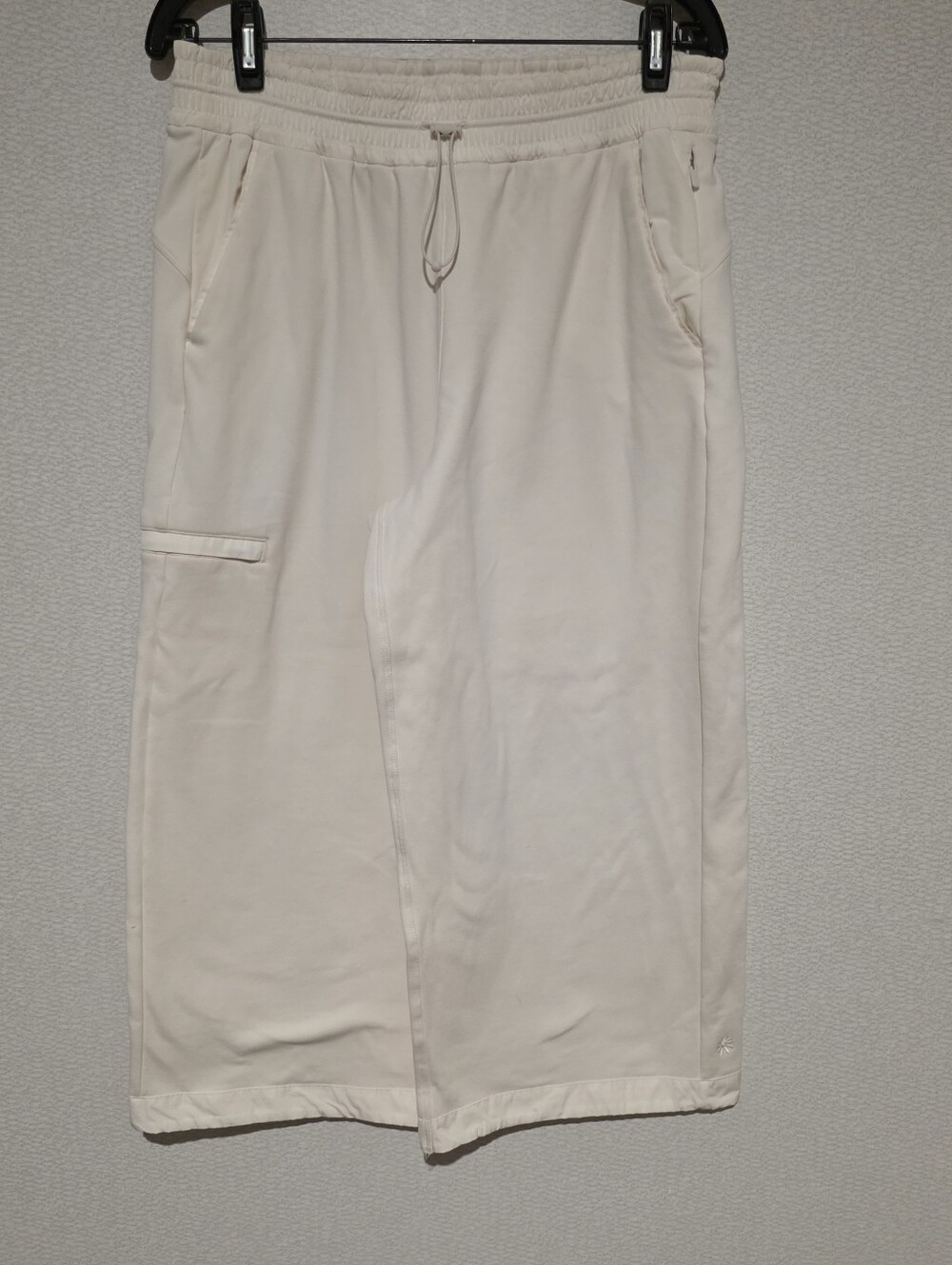 Athleta Triumph Hybrid Wide Leg Crop Pants White Cream High Rise Medium